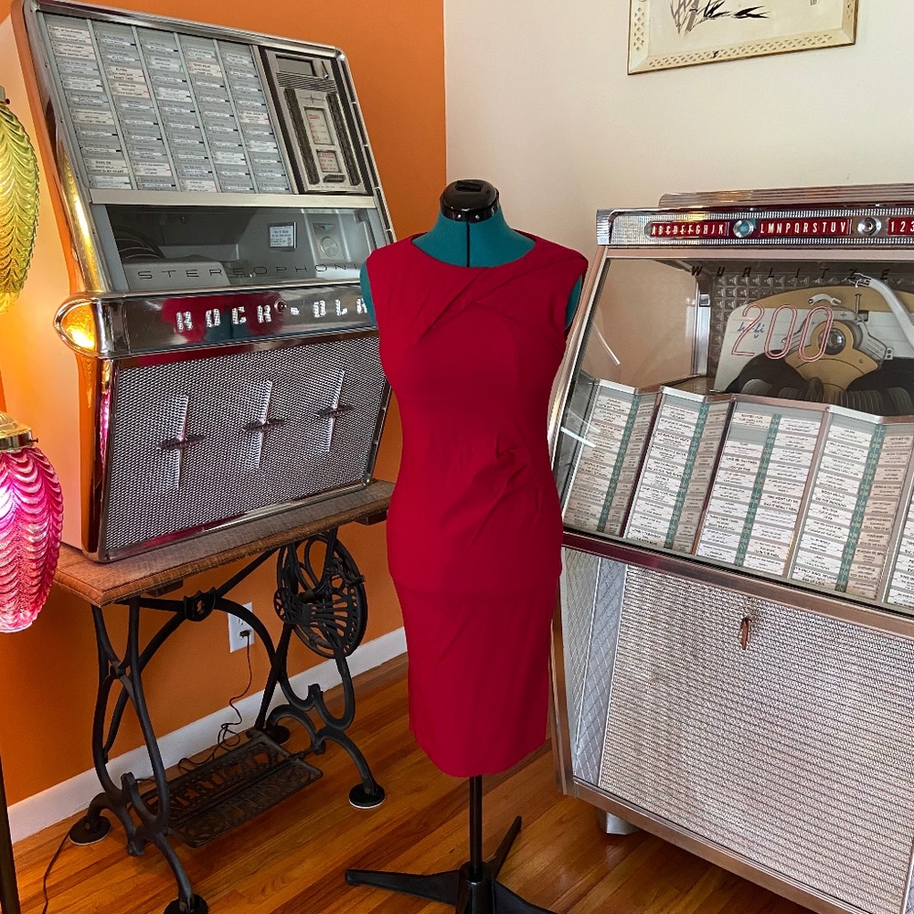 Voodoo Vixen Claudette Pencil Dress  - Red Sz. L EUC